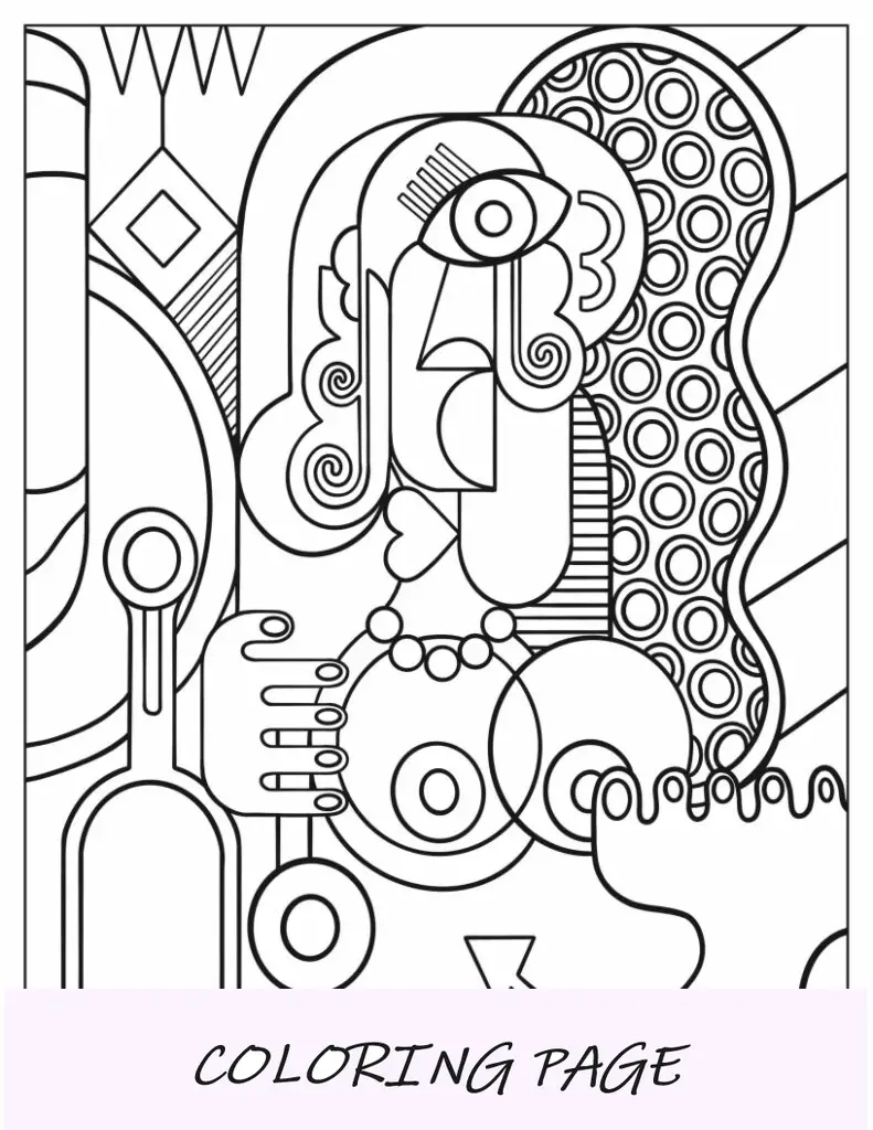 Doodle de página para colorir abstrata