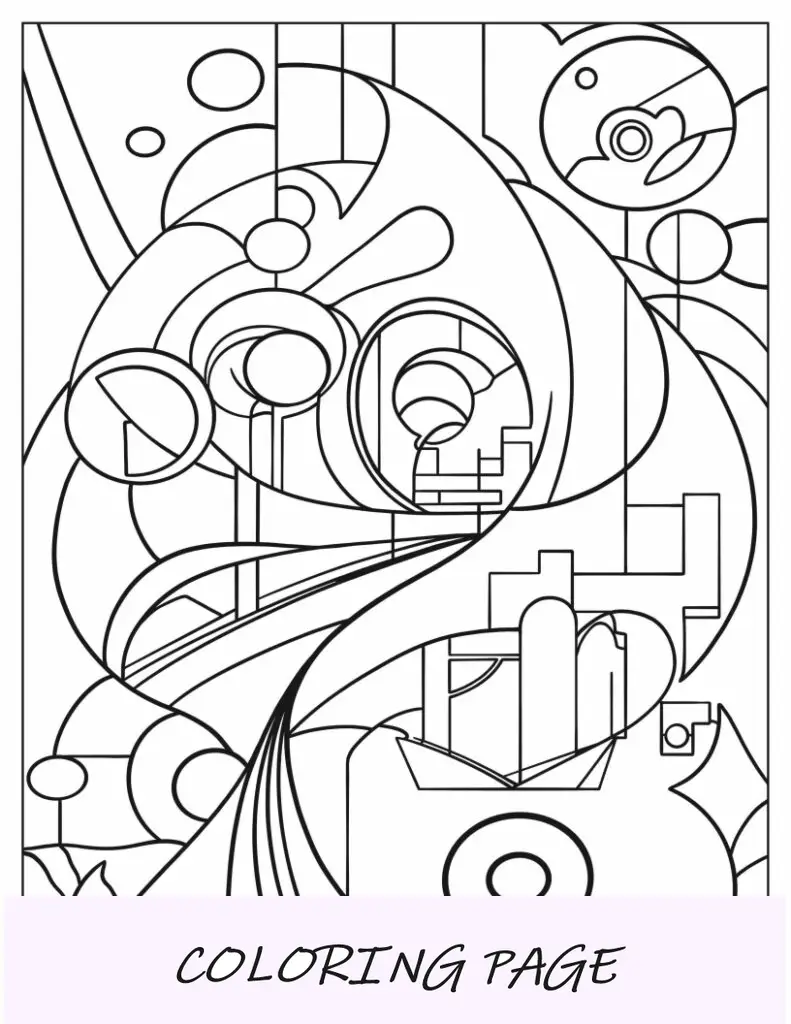 Página para colorir abstrata flores