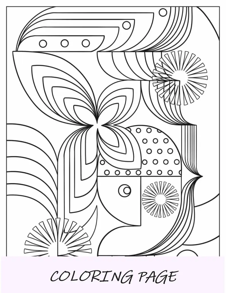 Página para colorir abstrata em loop giratório