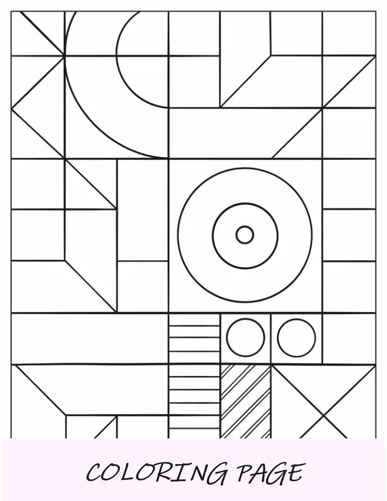 Página para colorir abstrata simples com círculos para crianças