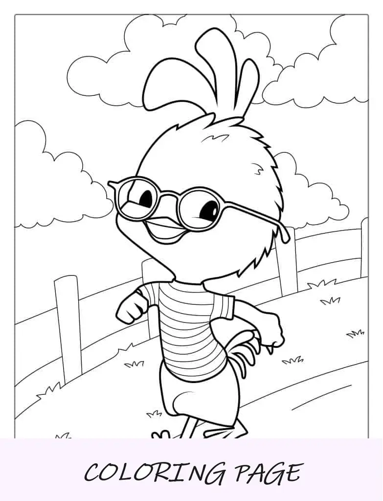 Página para colorear de Ace Cluck de Chicken Little