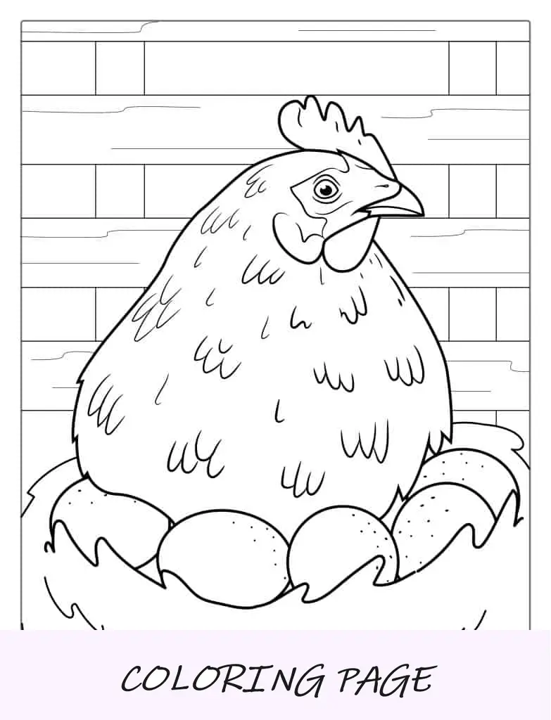 Gallina Inquietante Página Para Colorear