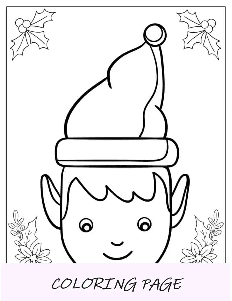 Folha para colorir de rosto de elfo para crianças