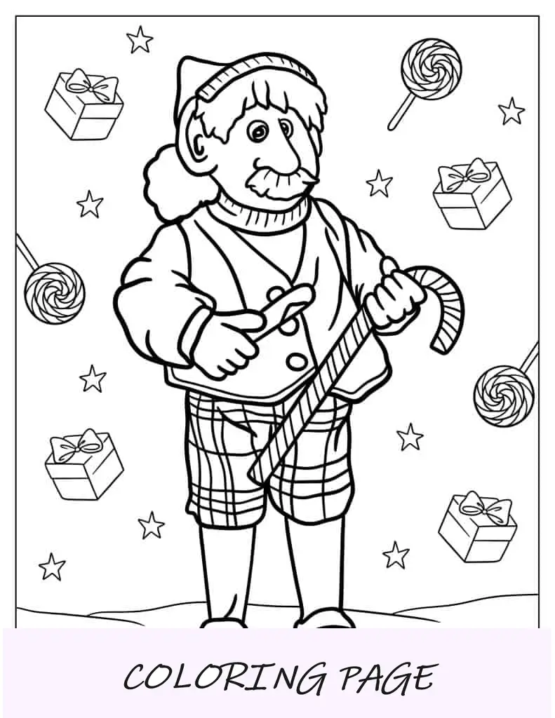 Folha para colorir Poppa Elf
