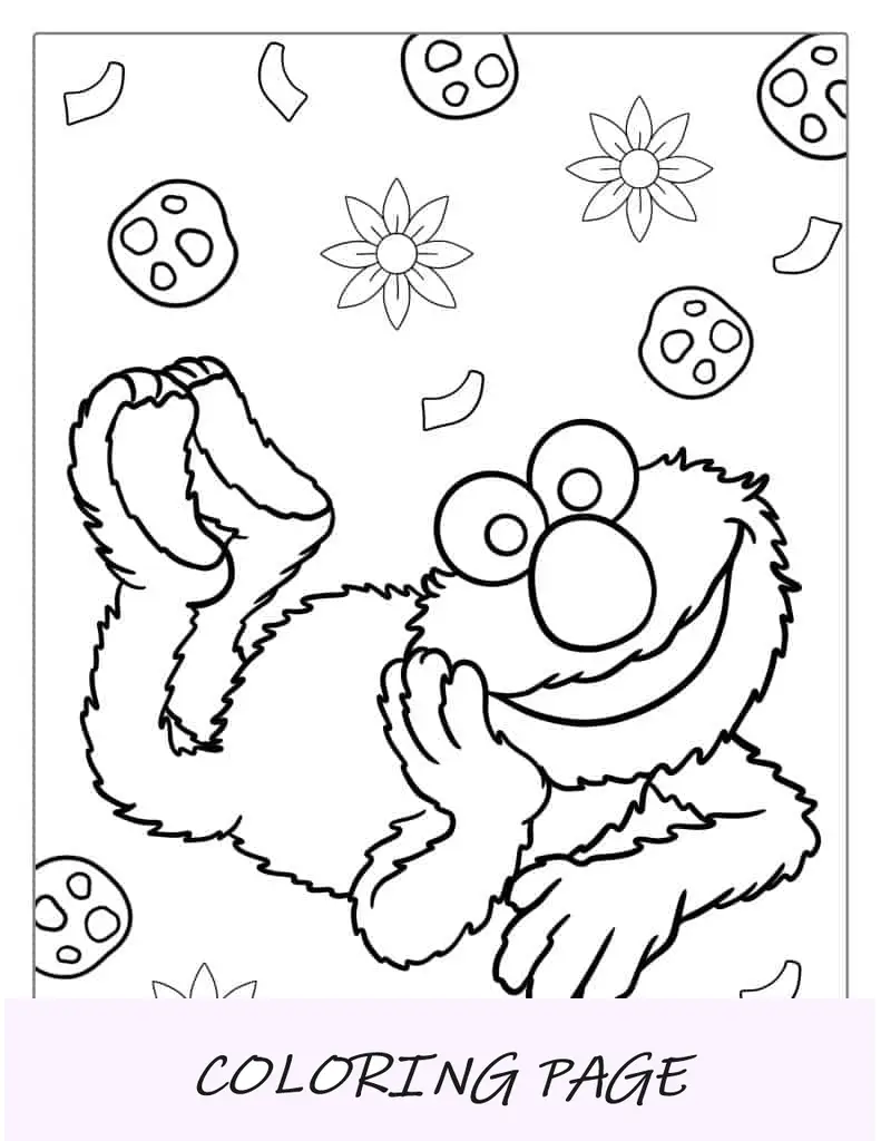 Elmo com tema de verão na praia para colorir