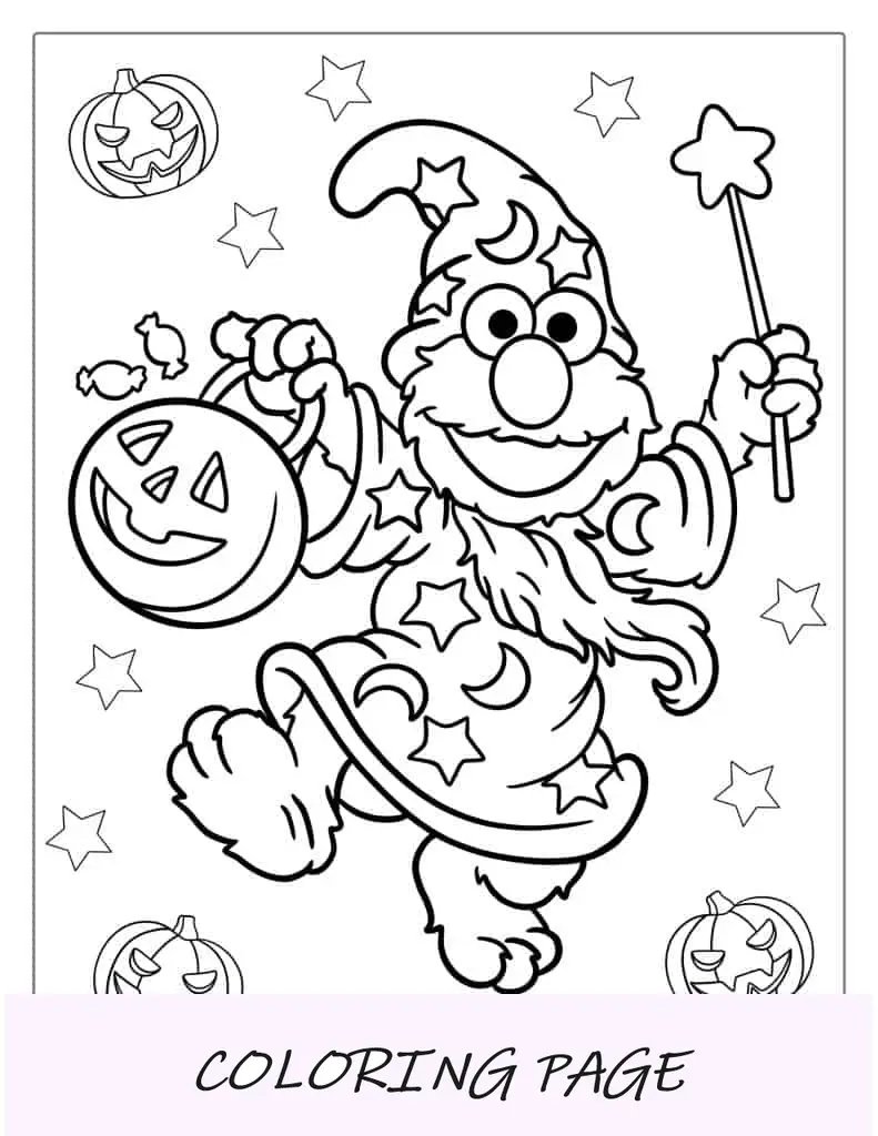 Elmo com blocos do alfabeto para colorir para crianças em idade pré-escolar