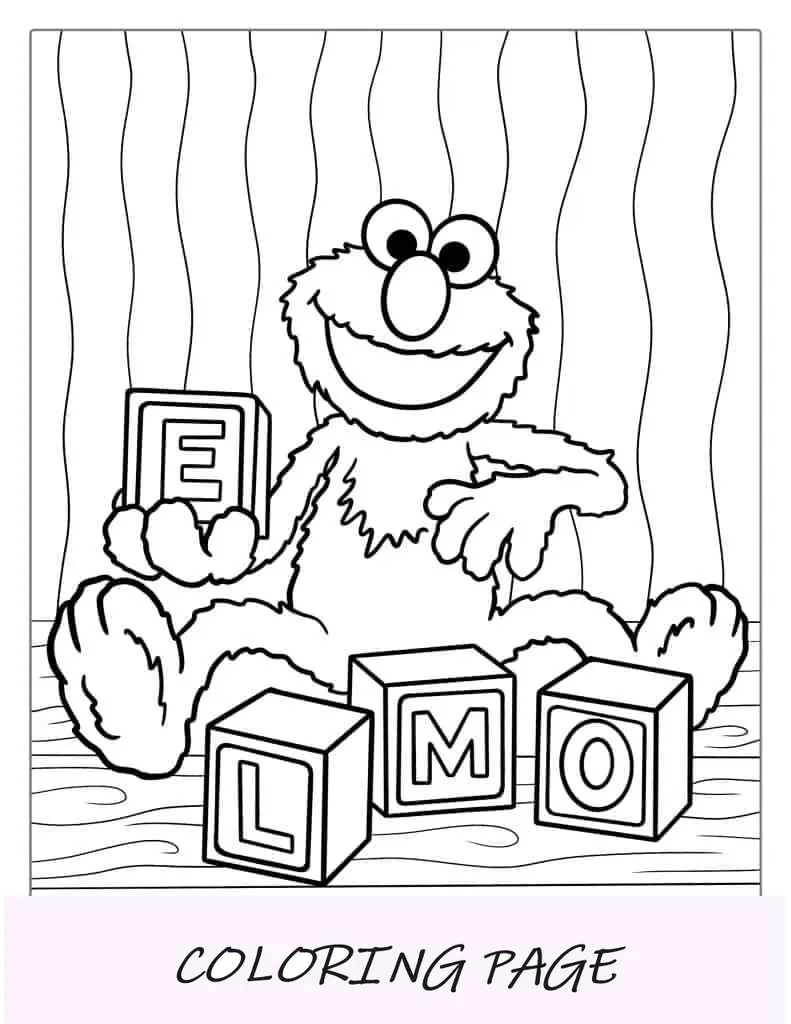 Elmo com recife de Natal para colorir