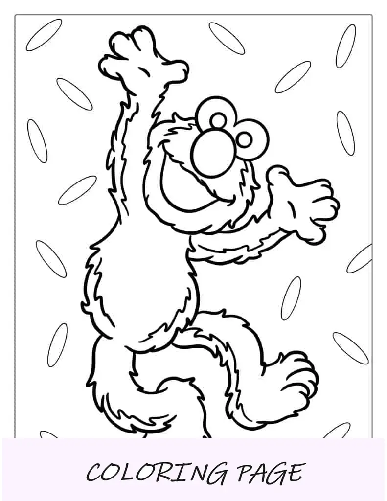 Página para colorir Elmo com tema de Páscoa