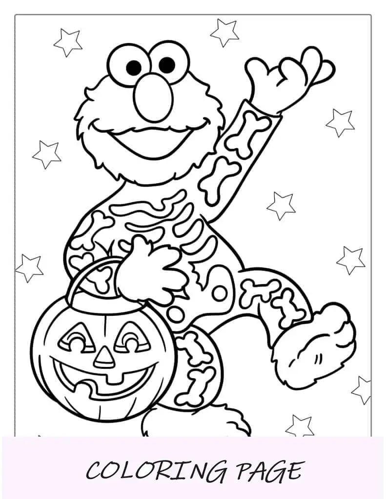 Folha para colorir de feliz aniversário Elmo