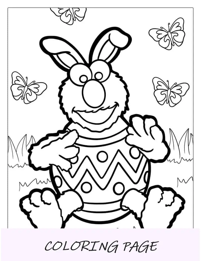 Esboço fácil de Elmo para colorir para crianças em idade pré-escolar