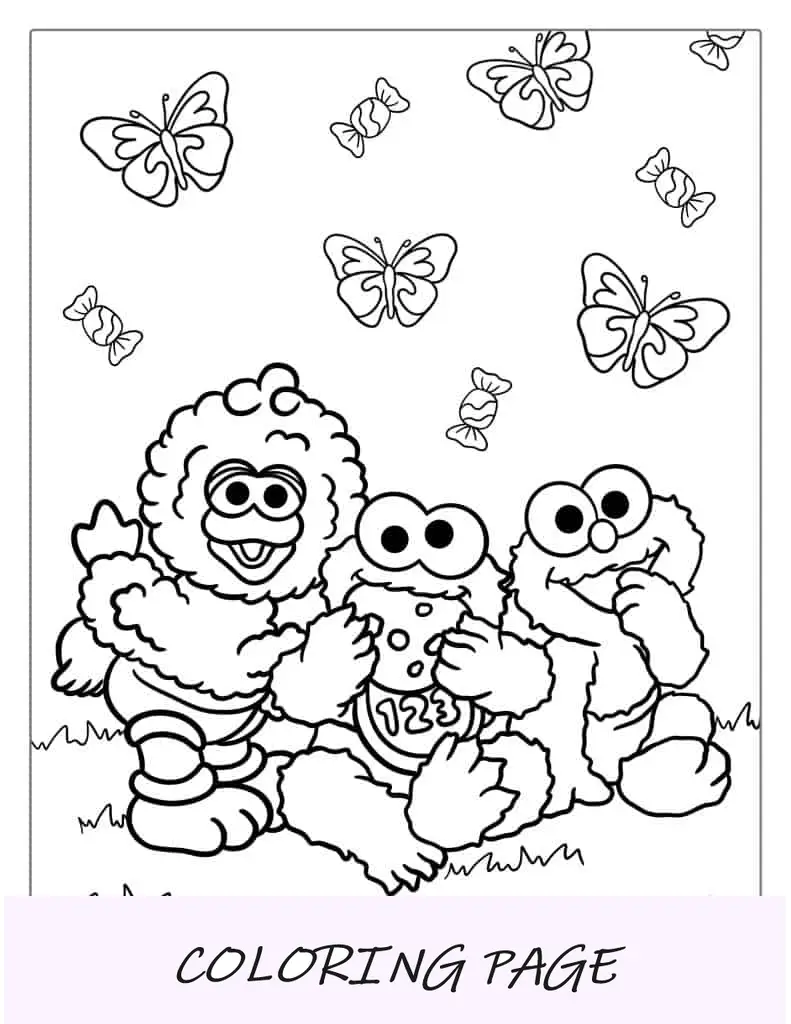 Página para colorir do bebê Elmo para crianças