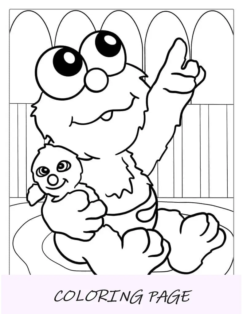 Folha para colorir Elmo com tema de Natal