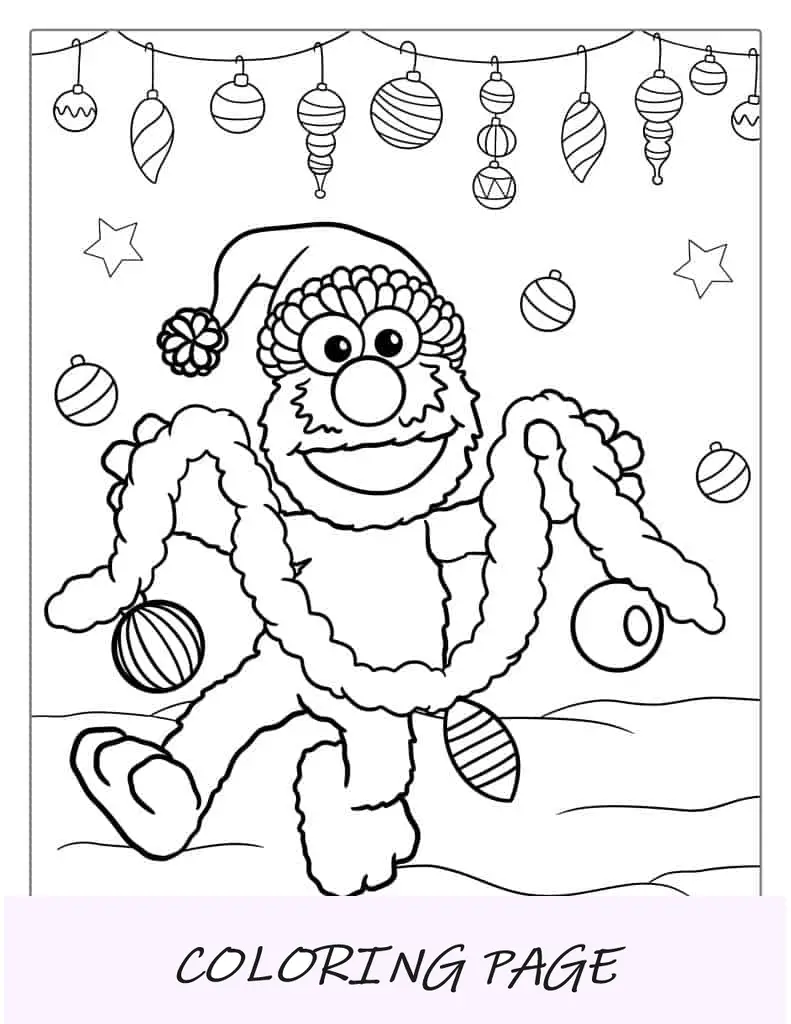 Página para colorir de Elmo com tema de Halloween