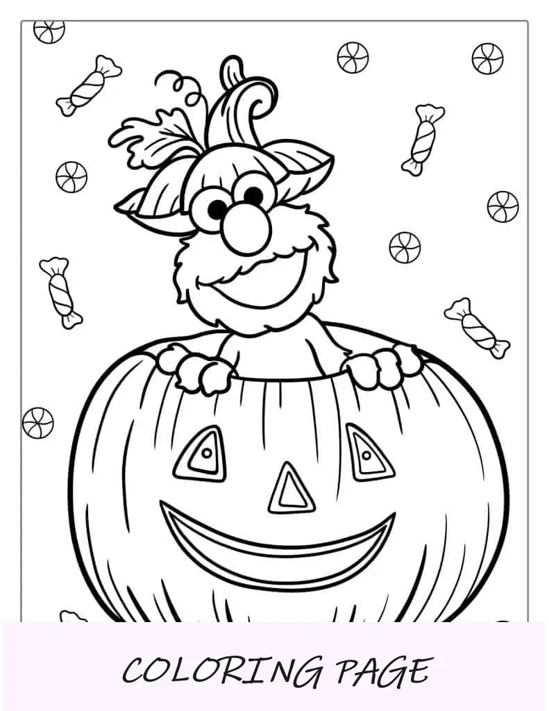 Imagem para colorir do Elmo sorridente para crianças em idade pré-escolar