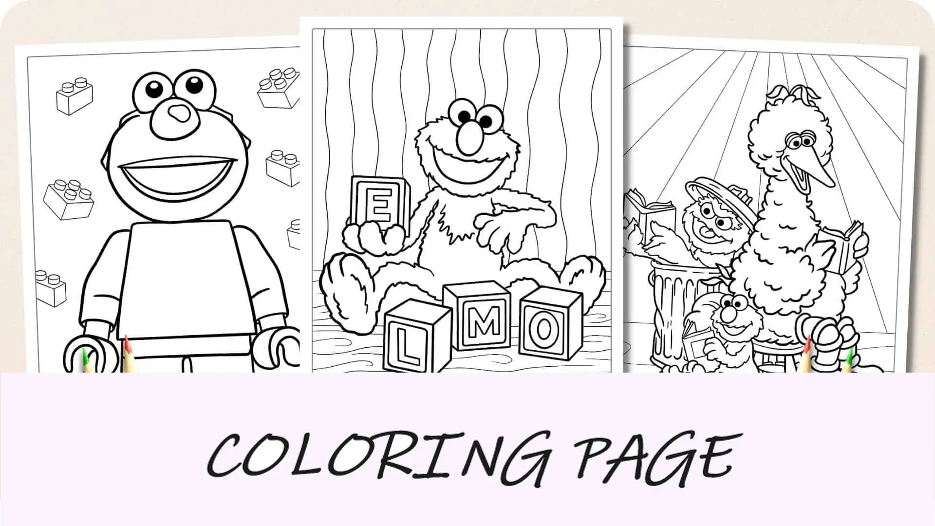 Imagem em destaque das páginas para colorir Elmo