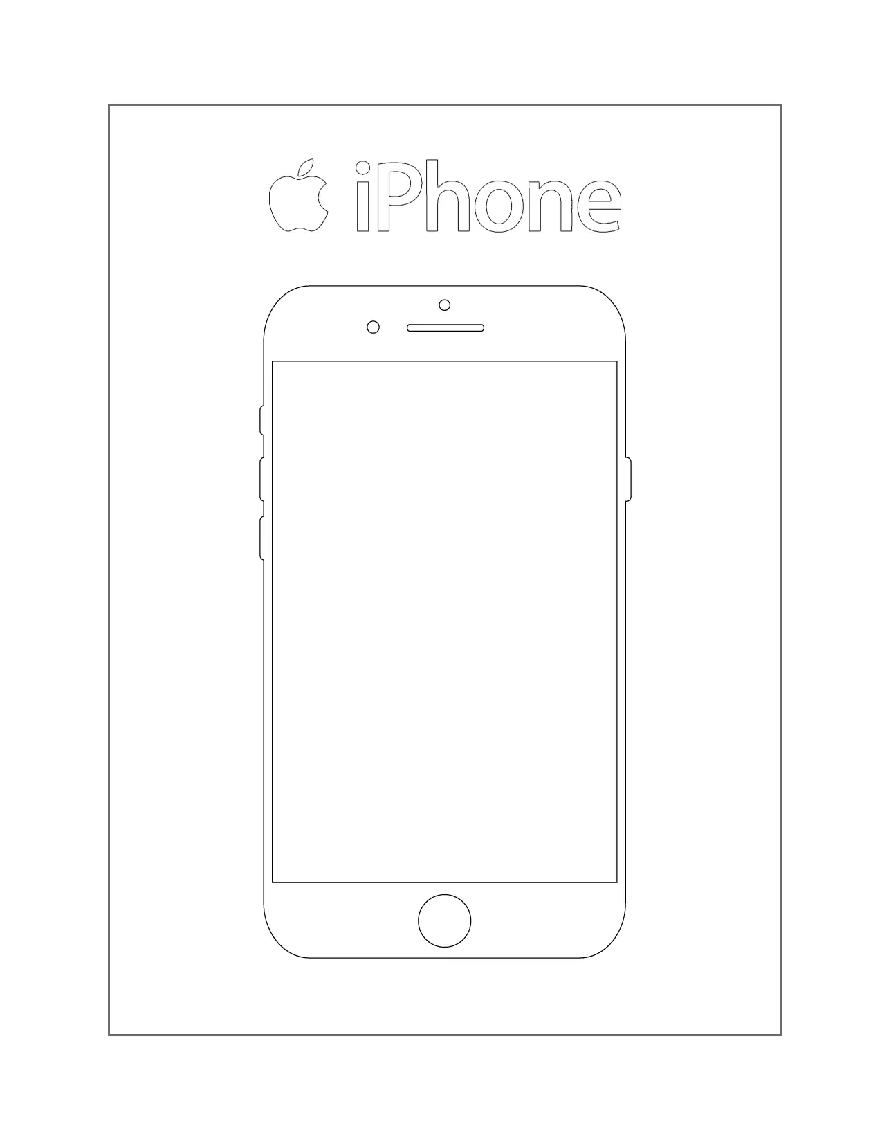 Iphone Line Art Coloring Page