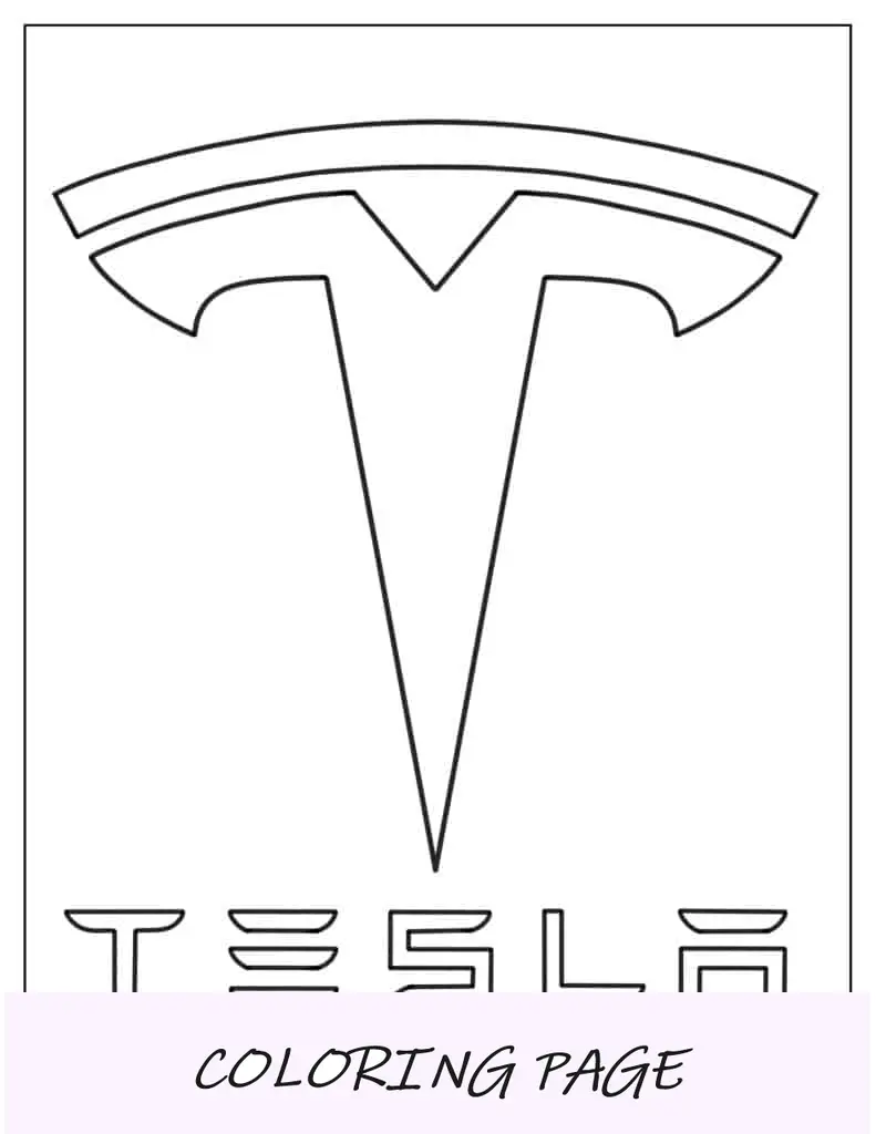 Folha para colorir do logotipo da Tesla