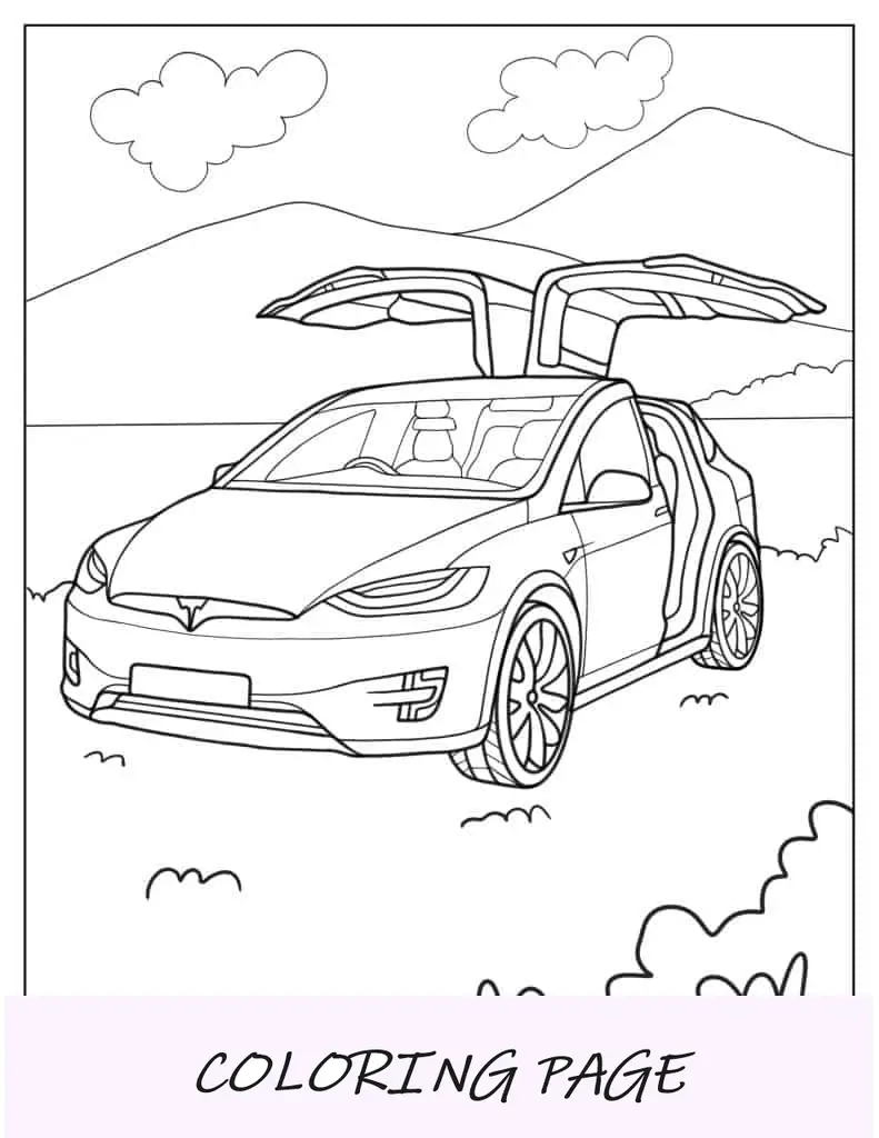 Tesla modelo X com portas abertas