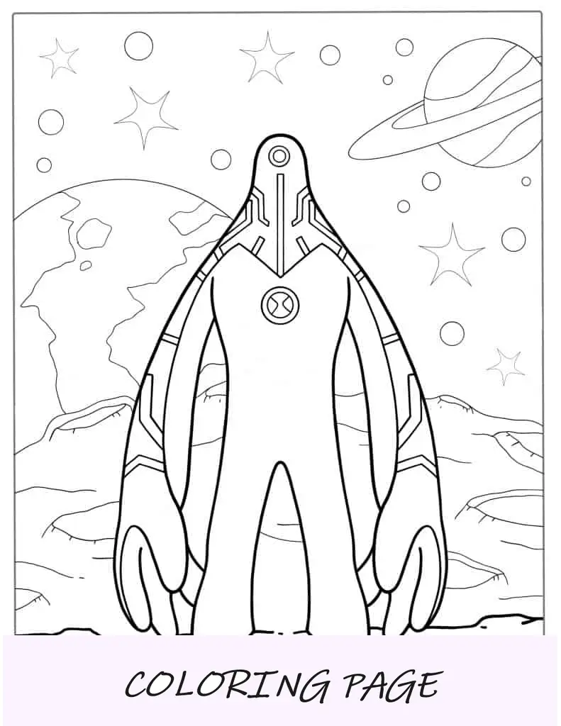 Atualize a folha para colorir do Alien do Ben 10