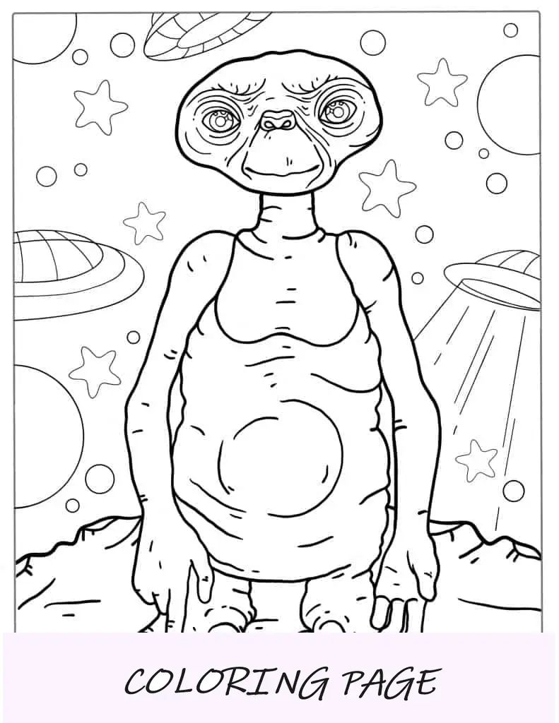 E.T. Página para colorir alienígena