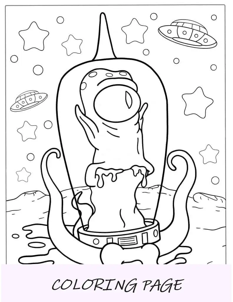 Folha para colorir Kodos Alien dos Simpsons