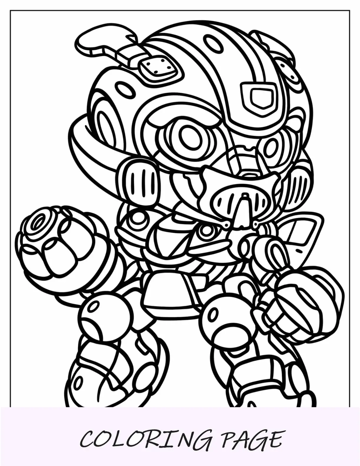 Página para colorir fácil de Chibi Bumblebee para crianças em idade pré-escolar