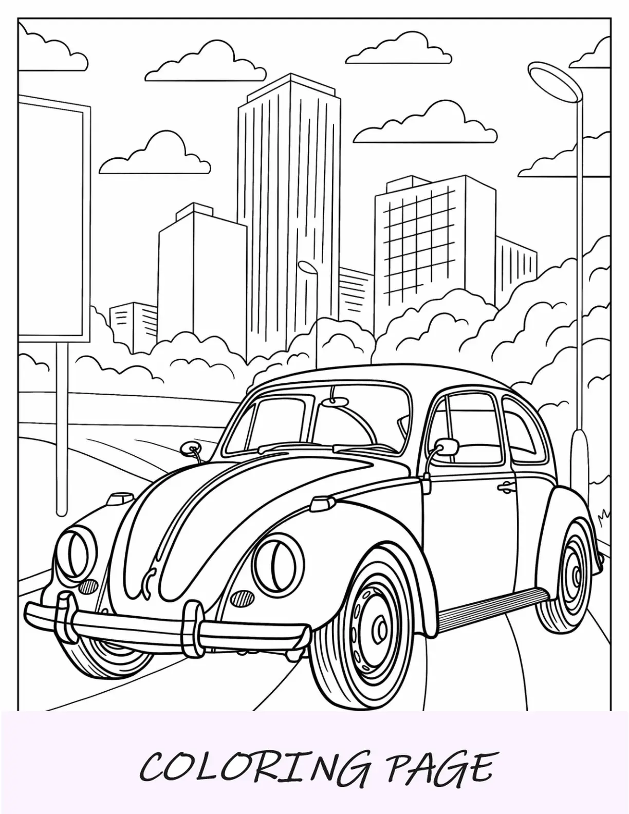 Página para colorir de abelha Formulário de bug VW
