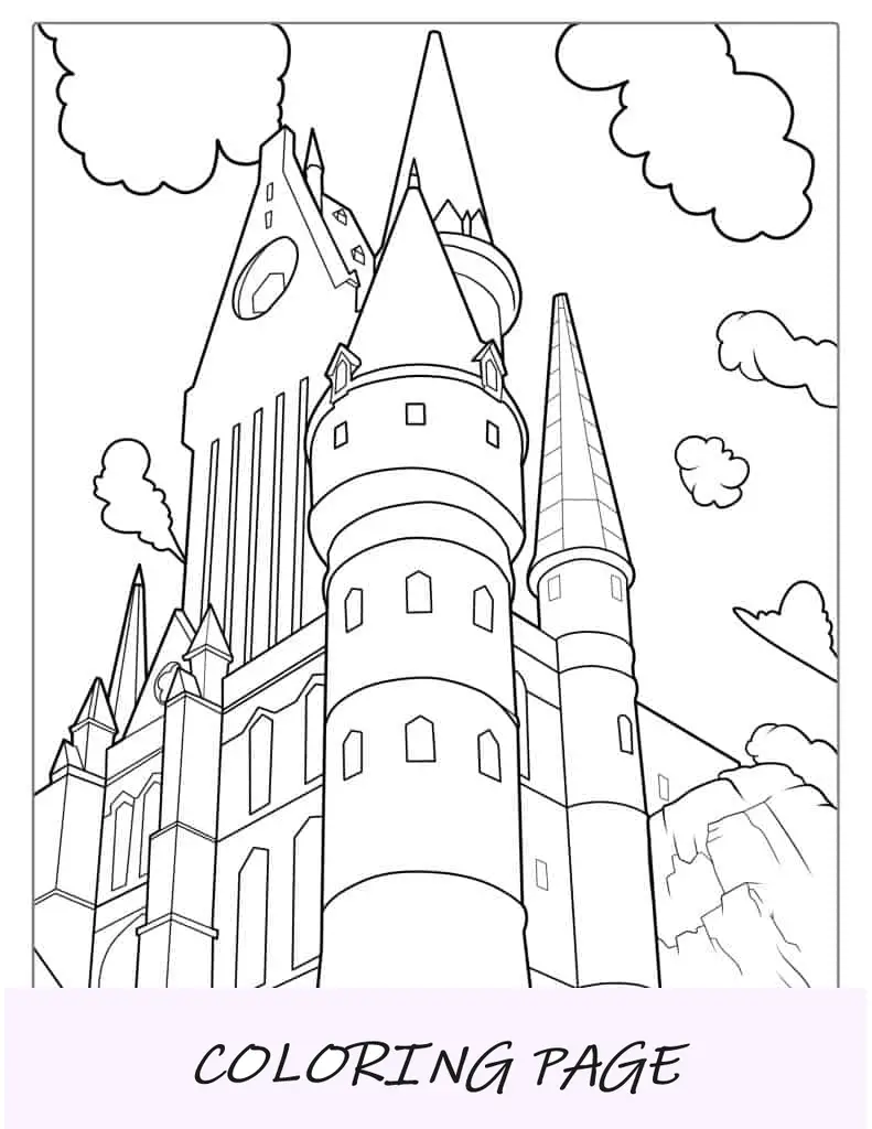 Castelo de Hogwarts de Harry Potter para colorir