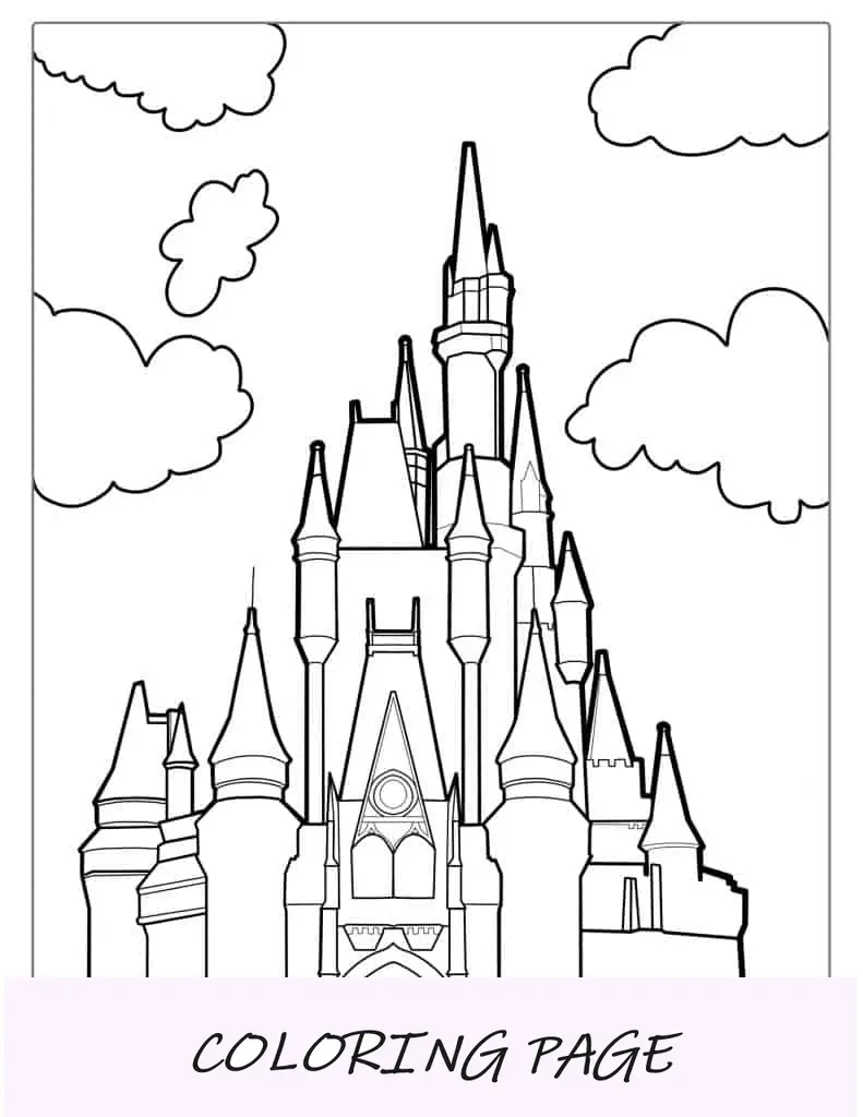 Colorir castelo da Disney para crianças
