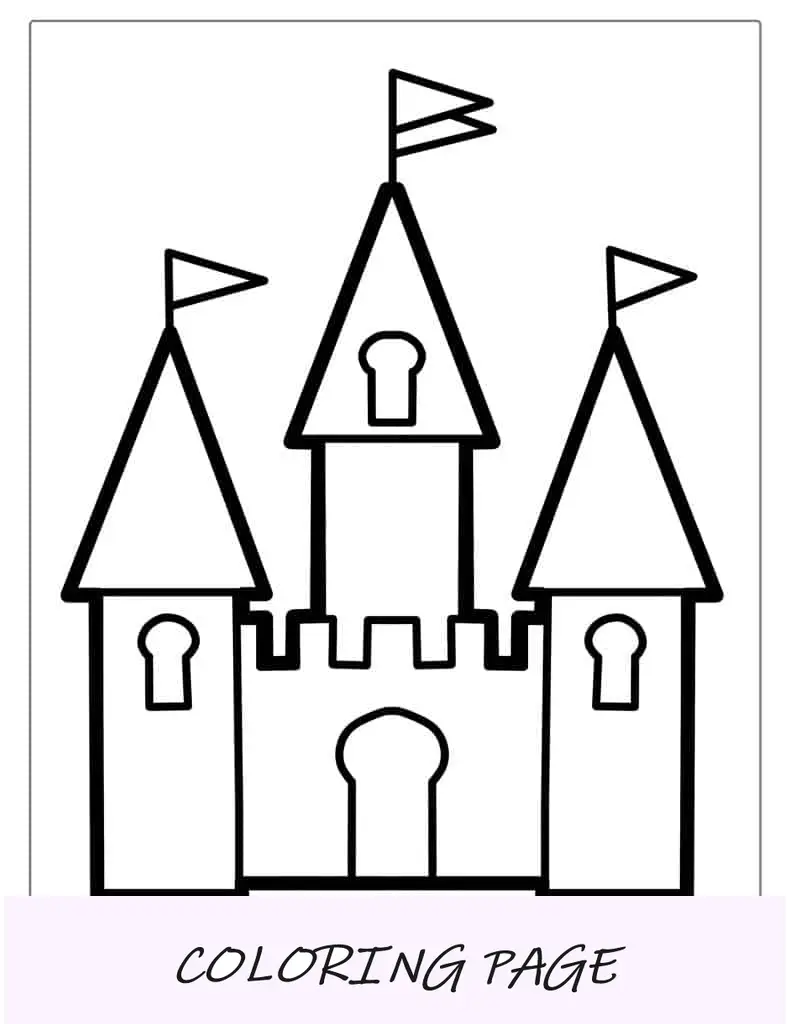 Esboço do castelo para crianças em idade pré-escolar