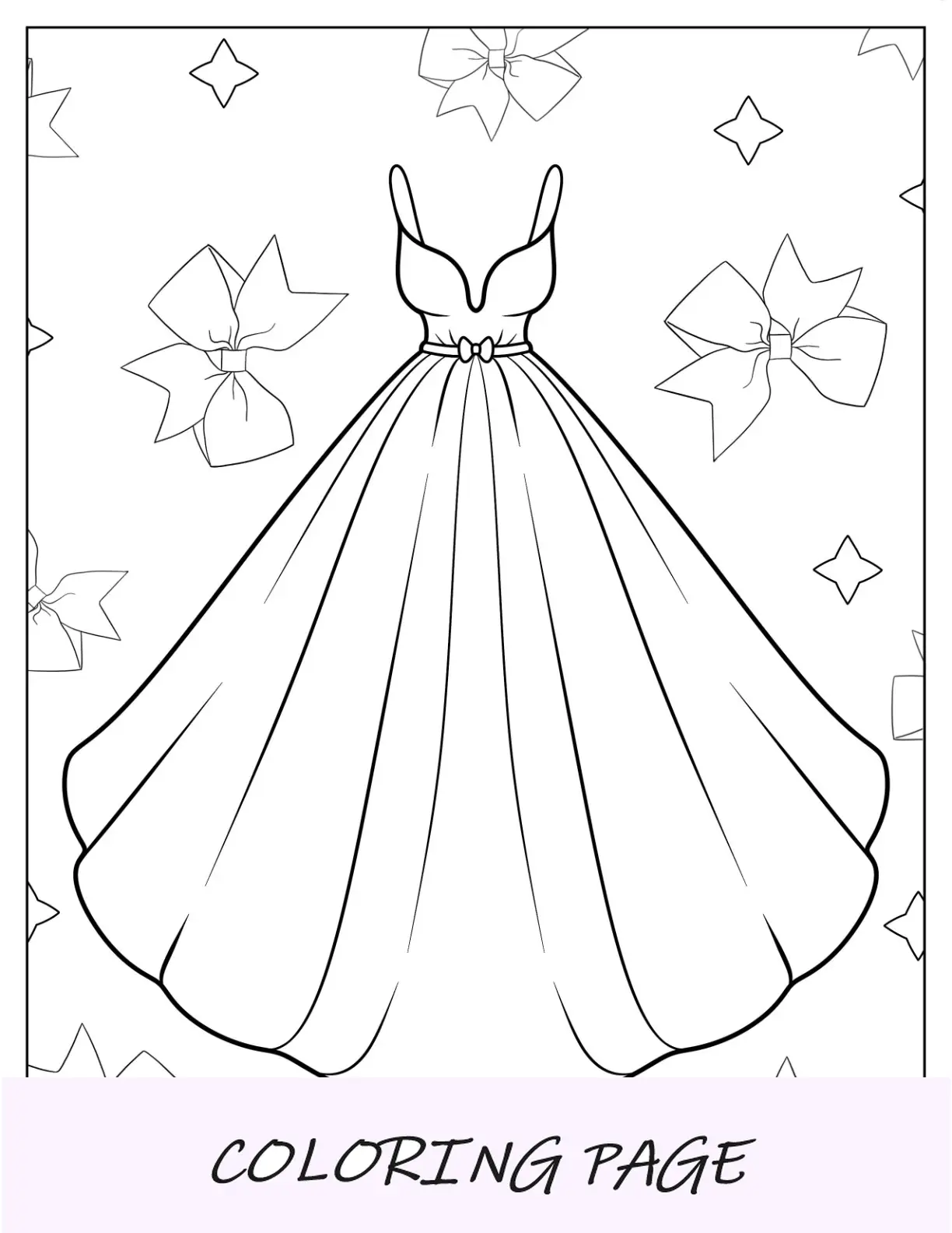Vestido para colorir com bola de tiras e decote profundo