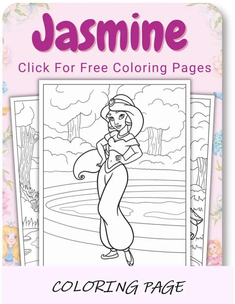 Desenhos para colorir de jasmim para princesa