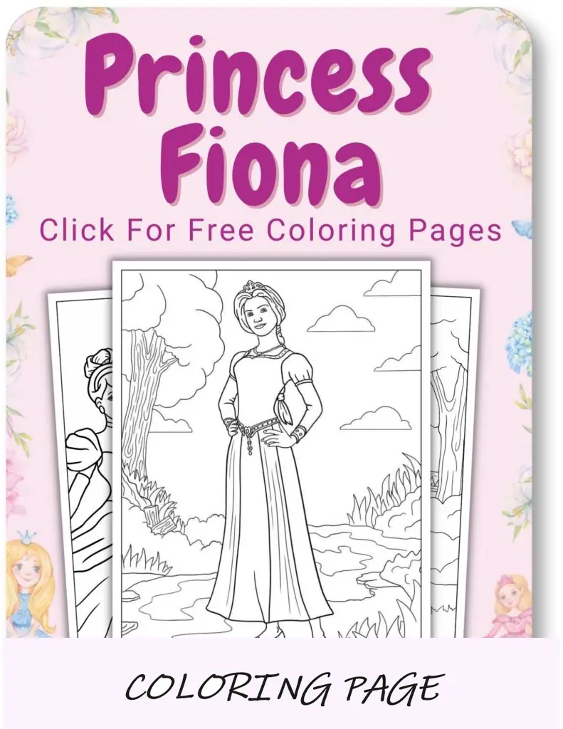 Desenhos para colorir da princesa Fiona para princesa