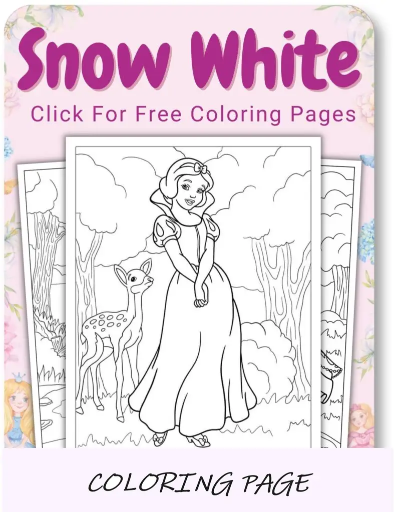 Desenhos para colorir da Branca de Neve para princesa