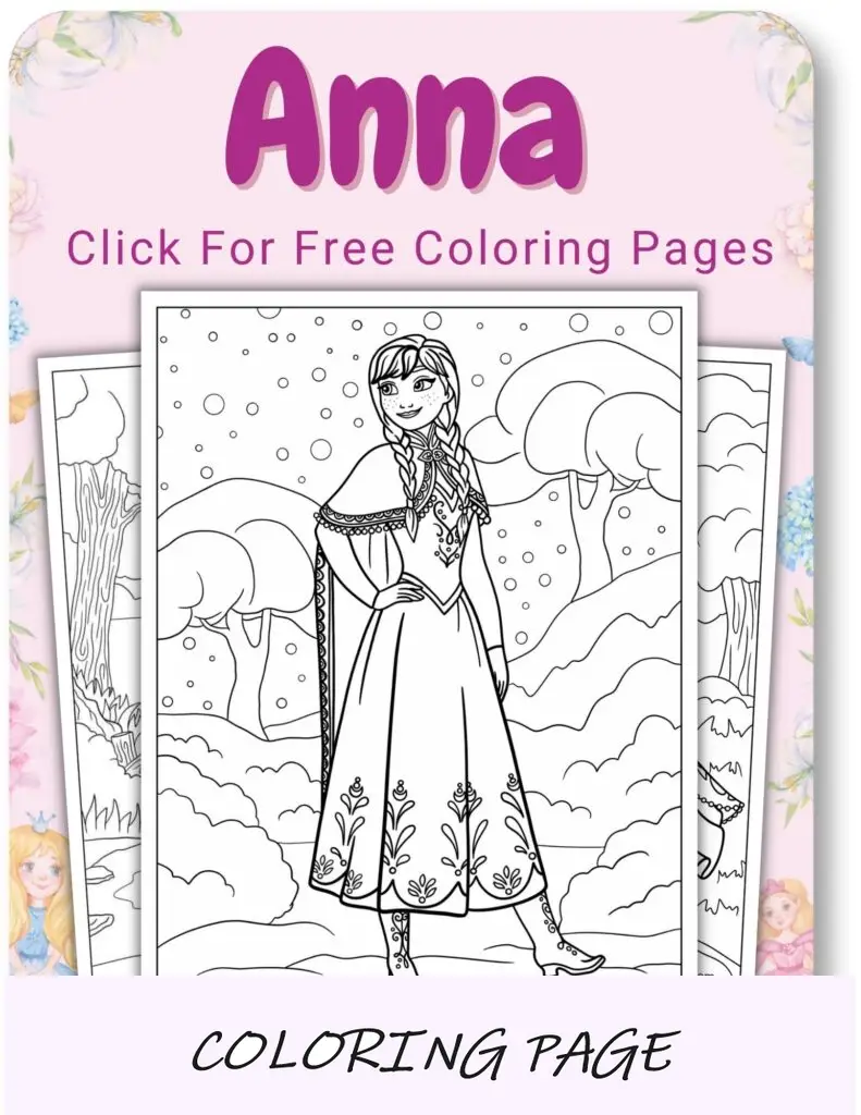 Desenhos para colorir de Anna para princesa
