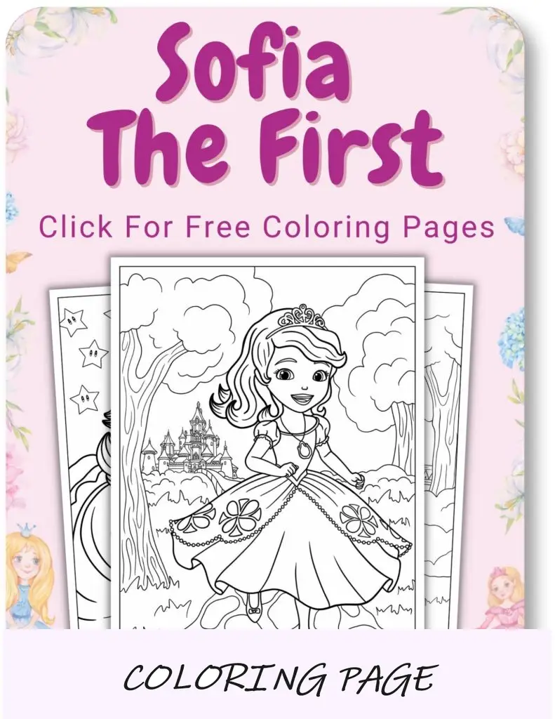 Sofia as primeiras páginas para colorir para princesa