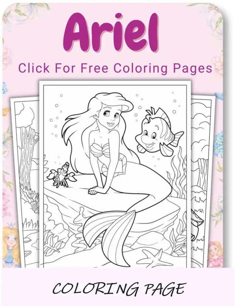 Desenhos para colorir de Ariel para princesa