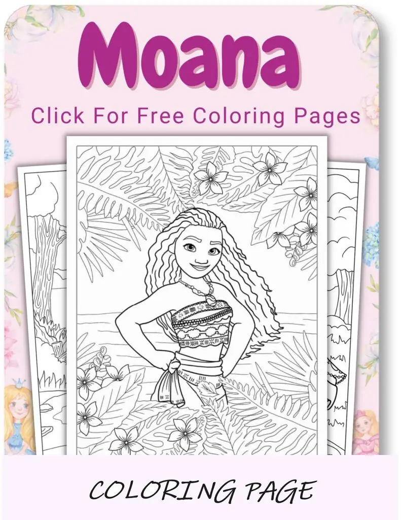 Desenhos para colorir da Moana para princesa