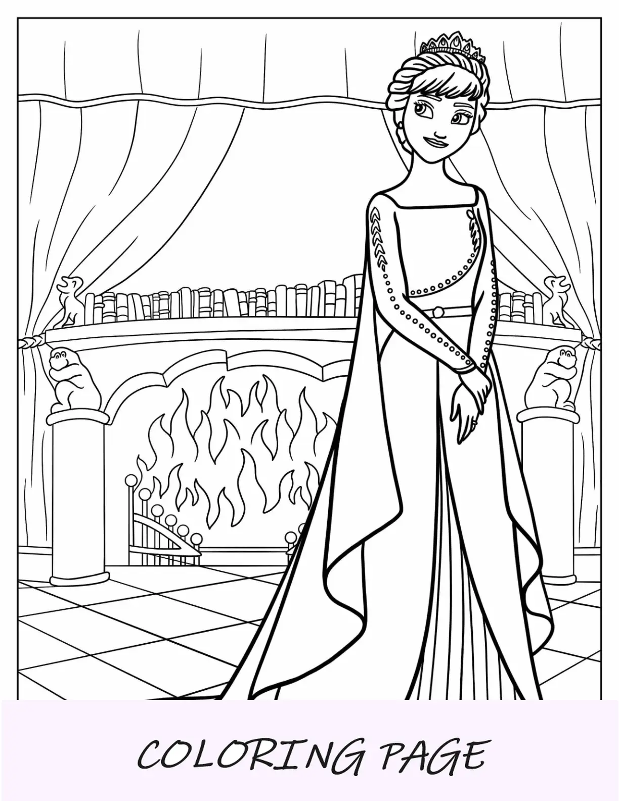 La reina Anna frente a la chimenea