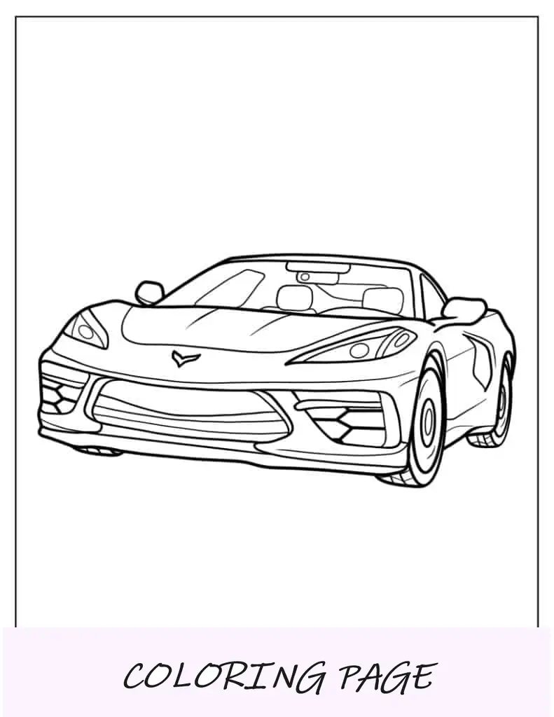 Chevrolet Corvette ZR1 foglio da colorare