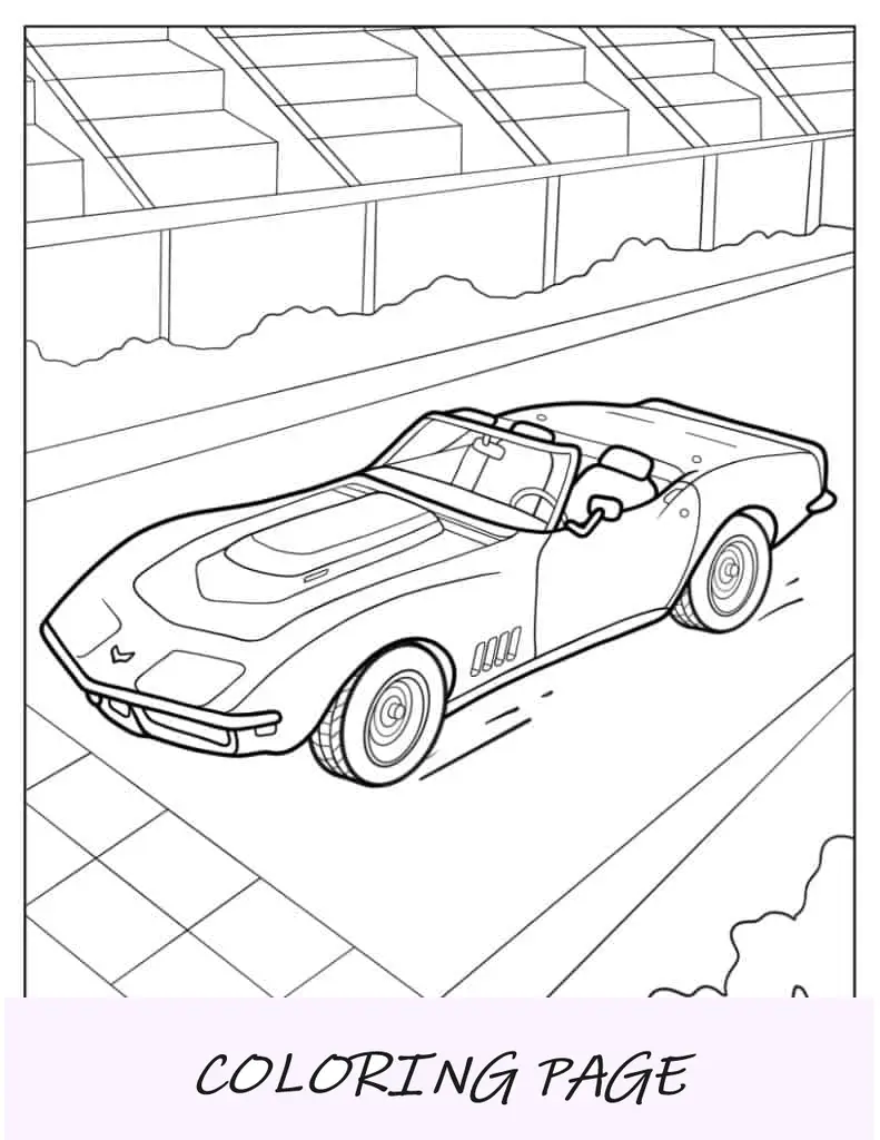Auto Corvette convertibile da colorare