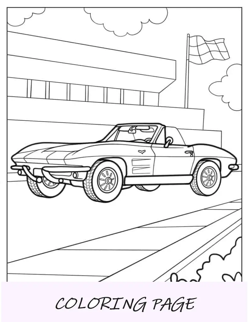Pagina da colorare della Corvette C1 vintage