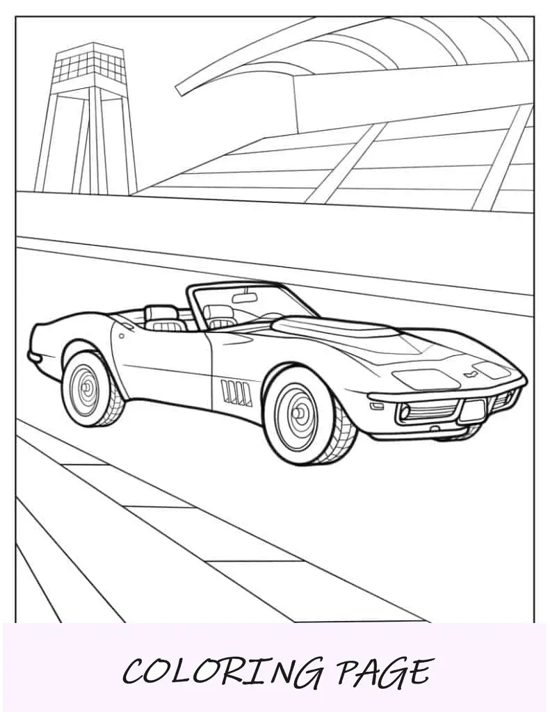 Corvette Stingray LT-1 foglio da colorare