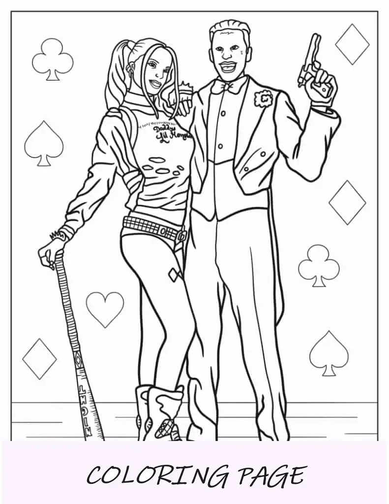 harley quinn y comodín