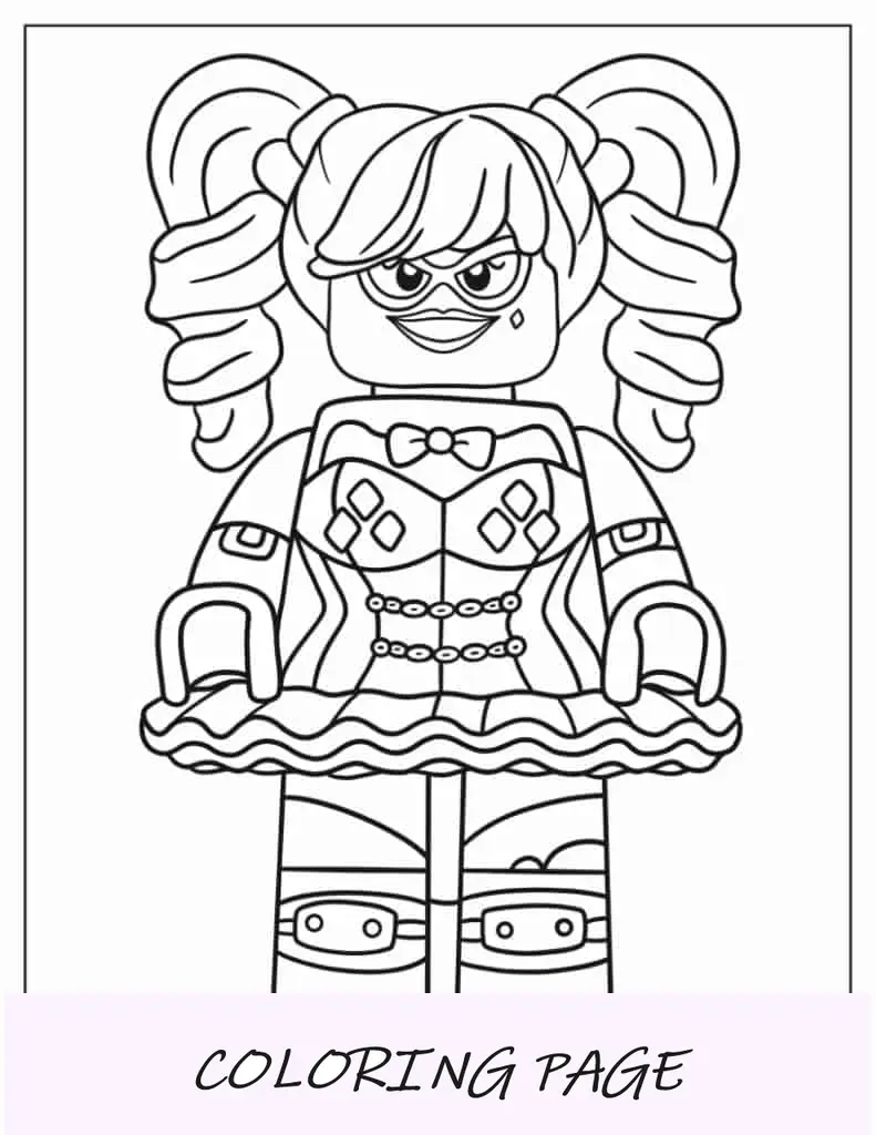 Lego Harley Quinn Para Colorear Fácil