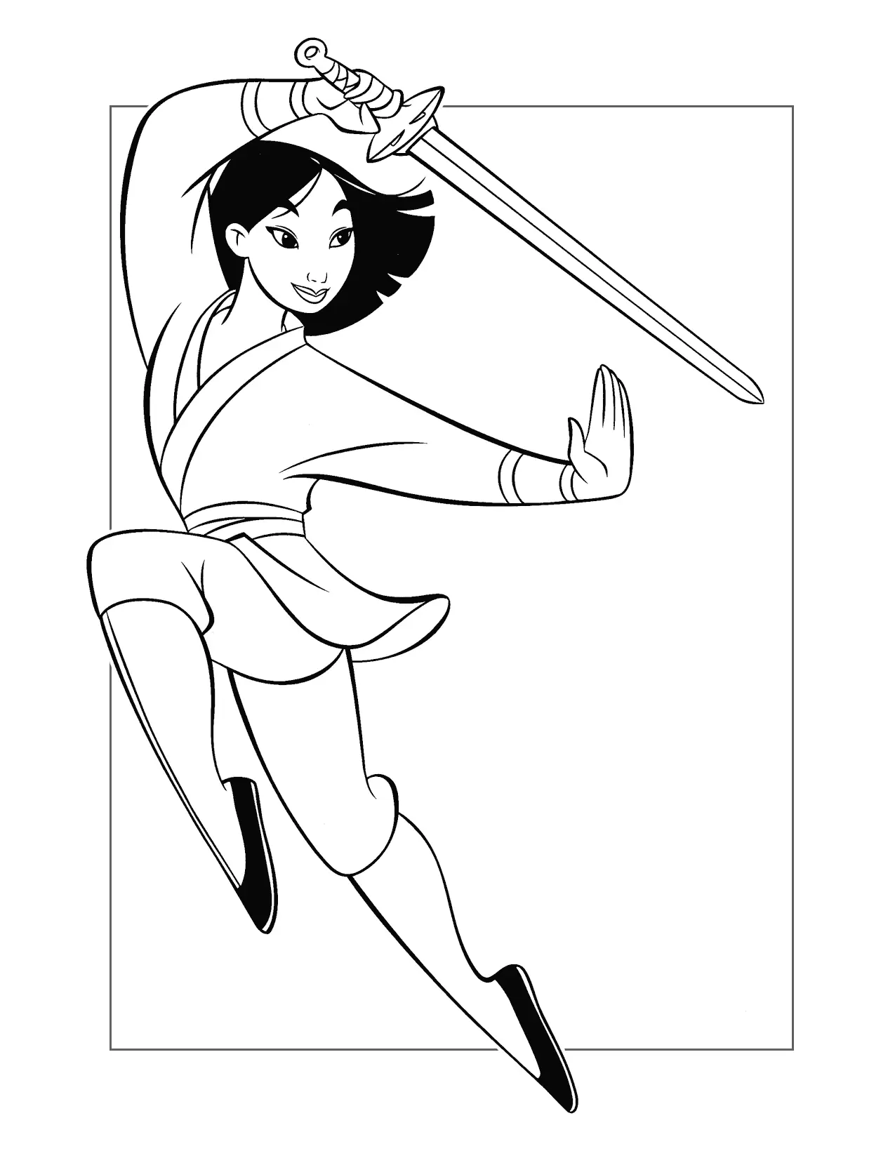 Mulan Printable Coloring Page