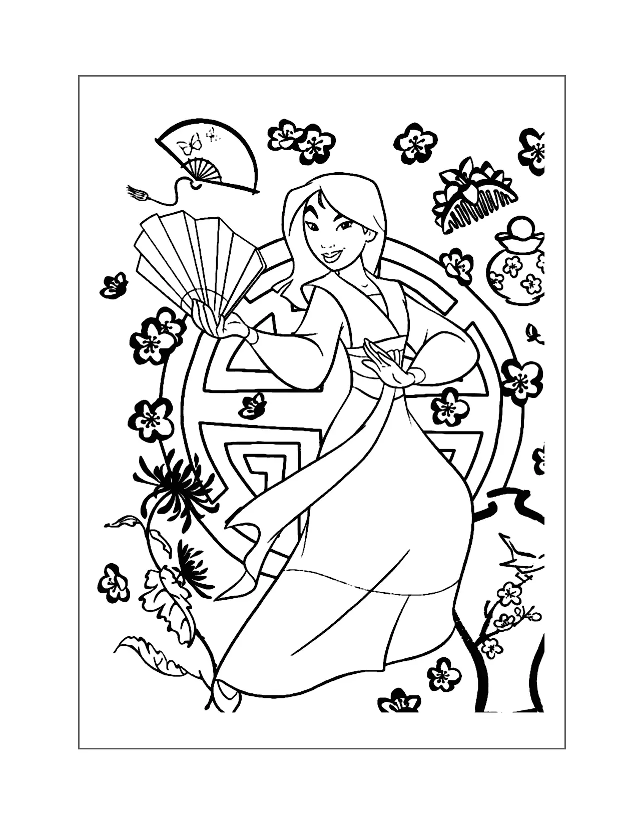 Mulan Coloring Page
