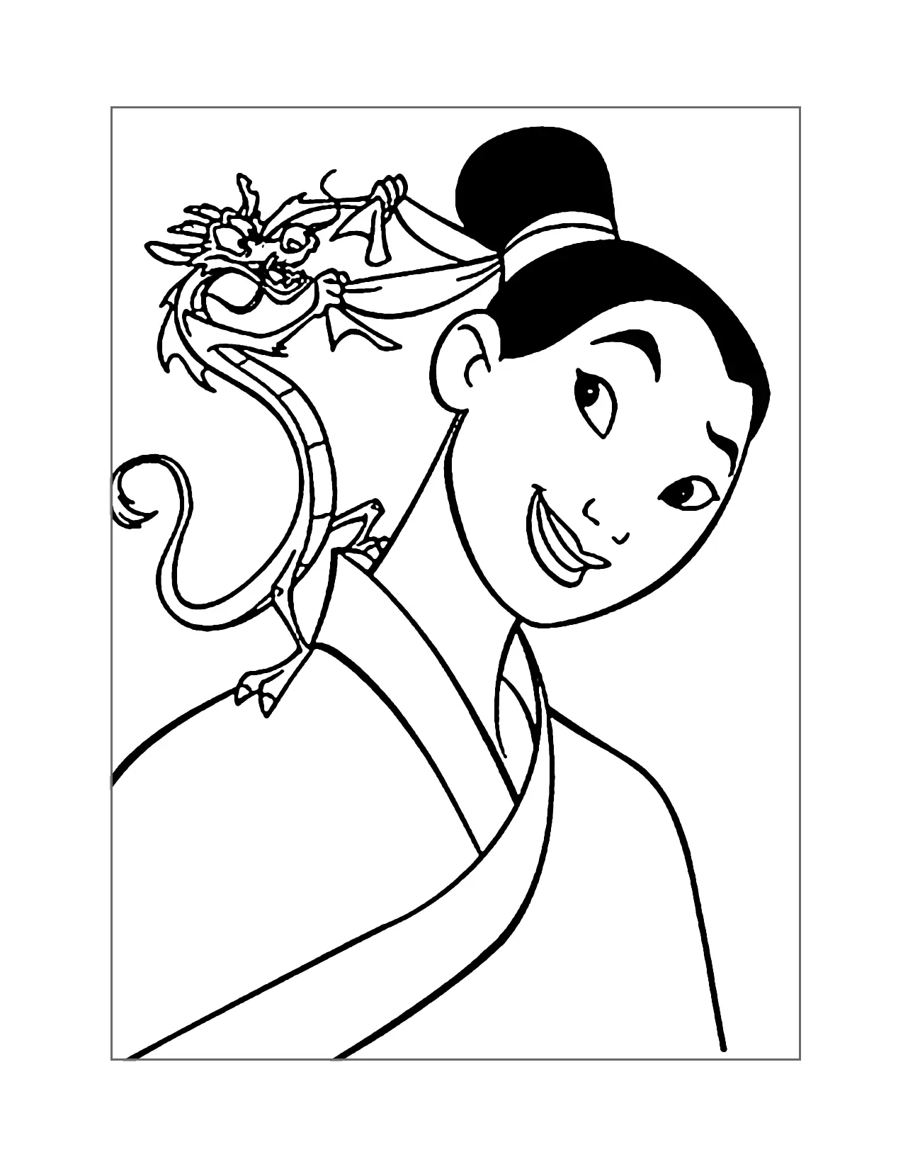 Mulan And Mushu Coloring Page