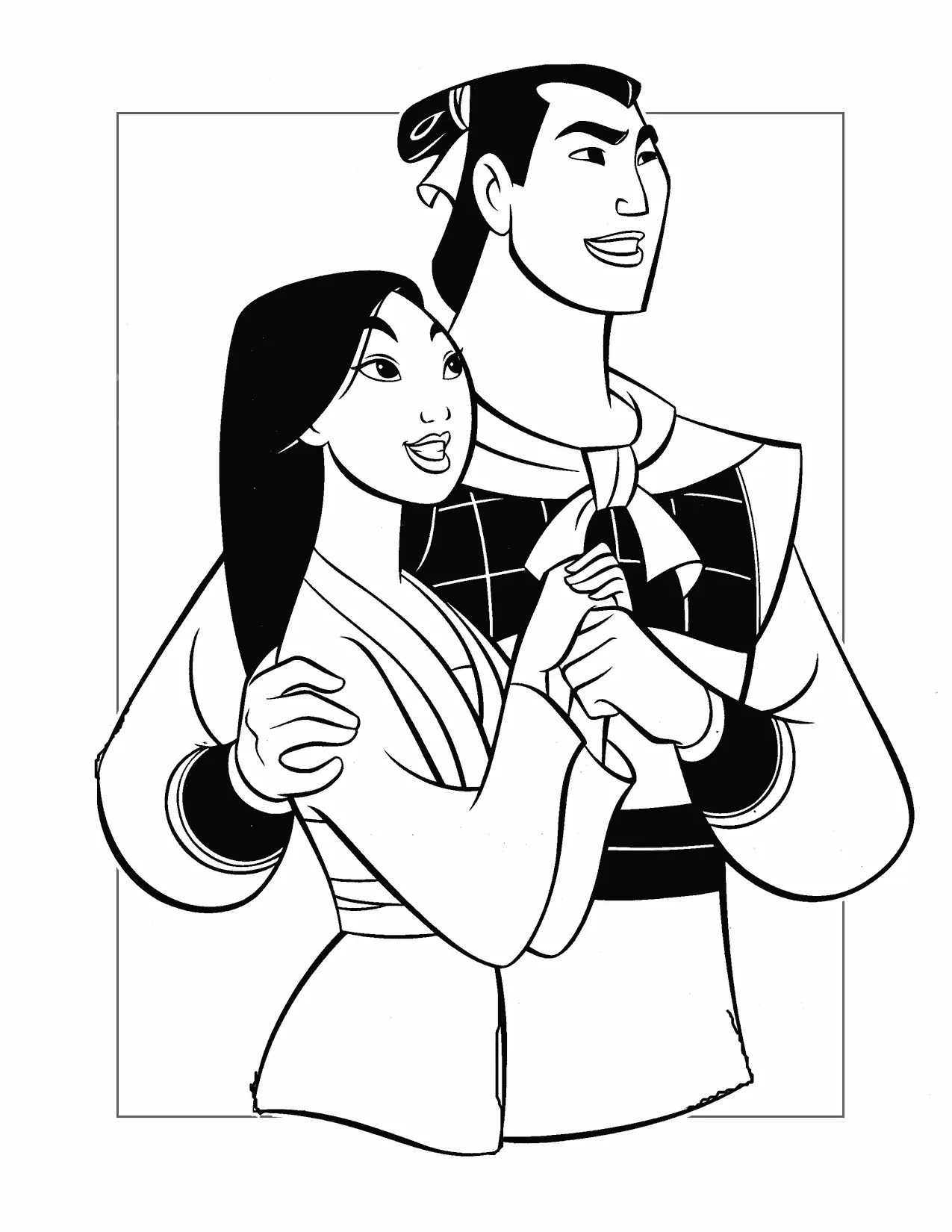 Mulan And Li Shang Coloring Page