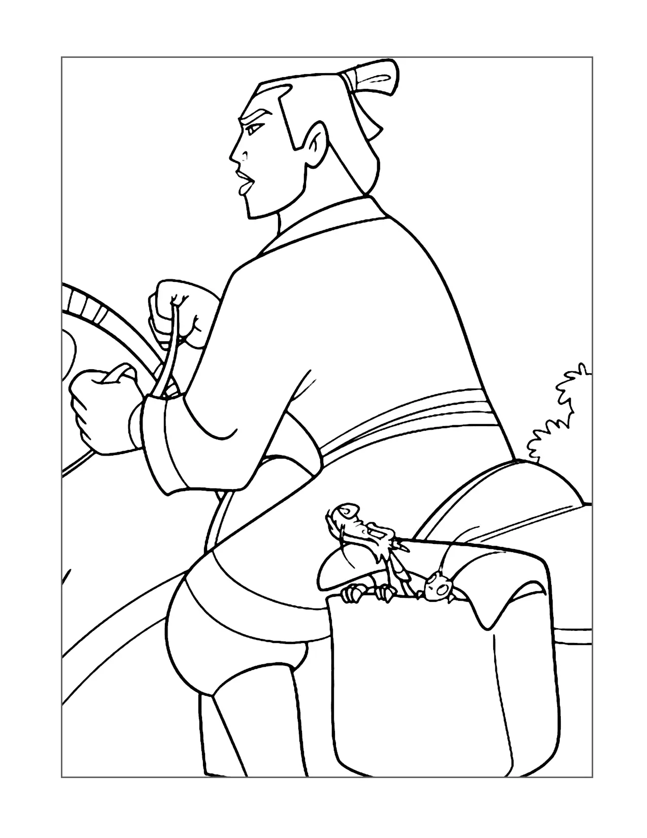 Mushu And Crikee Spy On Li Coloring Page